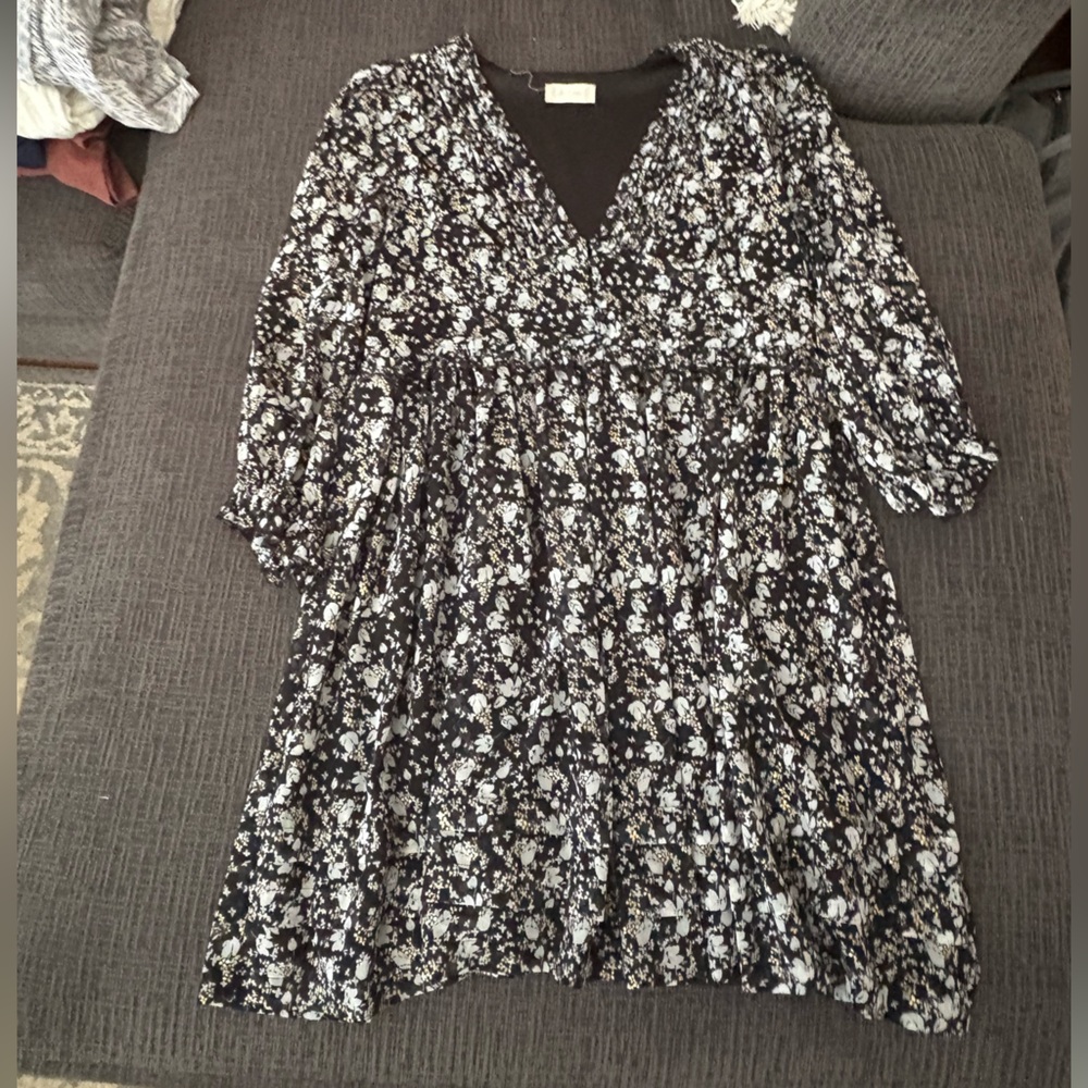 Altar’d State Floral Black and White Dress